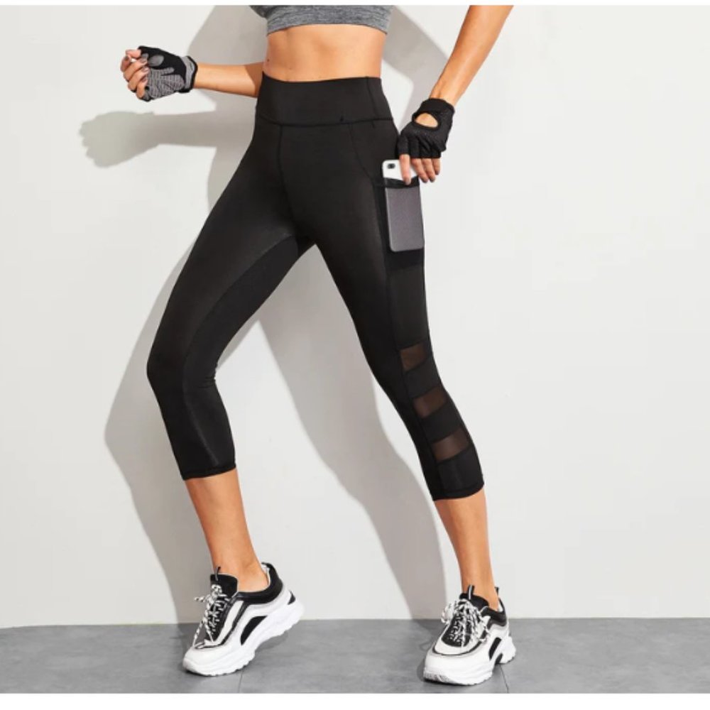 Black High waisted sheer leggings
